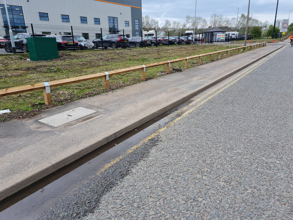 Timber Trip Rail Supplied and Installed for Client in Longport, Stoke-on-Trent.