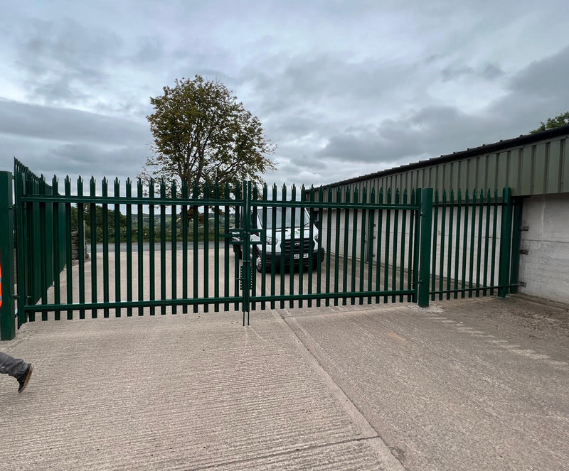 Stylish Protection: Almec Fencing's Green Powder-Coated Palisade Gates in Werrington