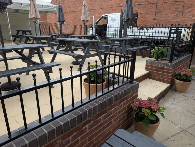 Decorative Metal Railings & Gates Installed at Lichfield Pub