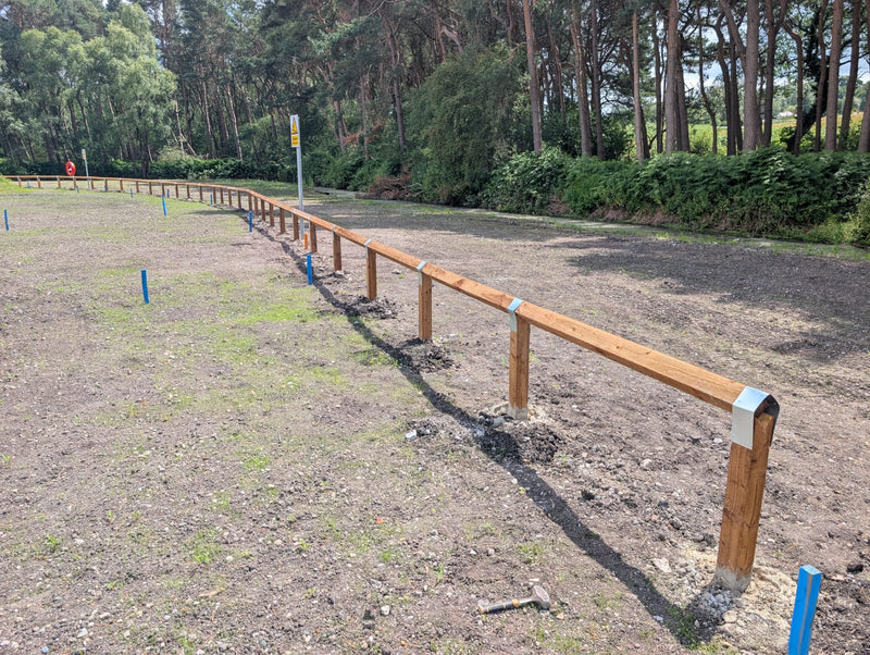 Timber Knee Rail Installation – Delamere Project