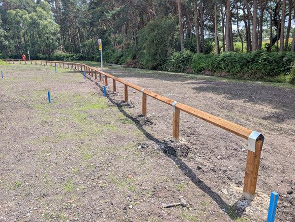 Timber Knee Rail Installation – Delamere Project