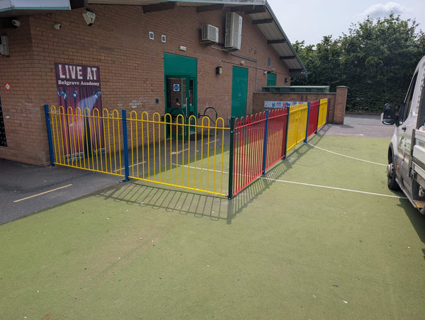 As part of our continued work with schools and academies across Staffordshire, Almec Fencing was proud to complete a vibrant new fencing installation for Belgrave Academy in Stoke-on-Trent over the summer holidays.