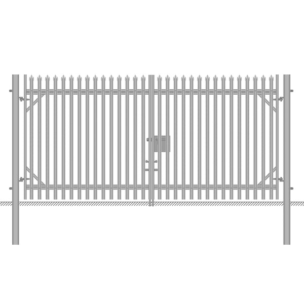 Double Leaf Security Palisade Gates (Galvanised / PPC)