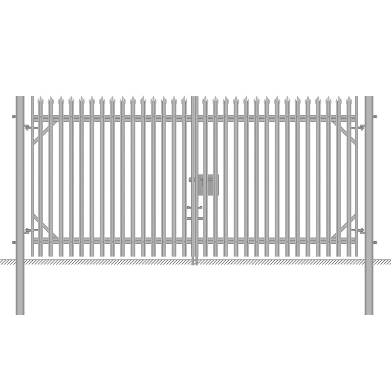 Double Leaf Security Palisade Gates (Galvanised / PPC)