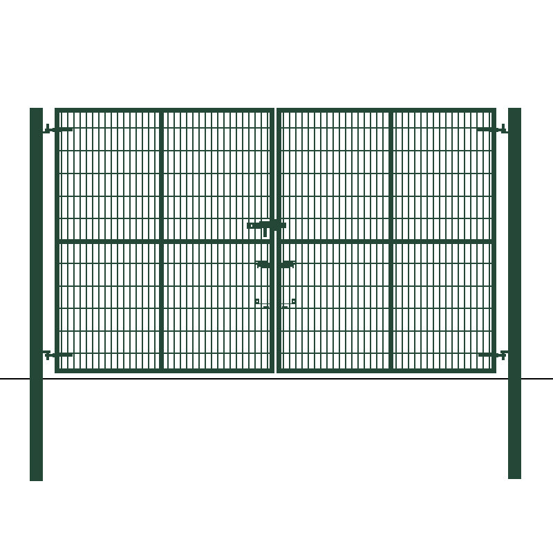 Double Leaf Security Mesh Fencing Gates (WITH POSTS) (Galvanised / PPC)