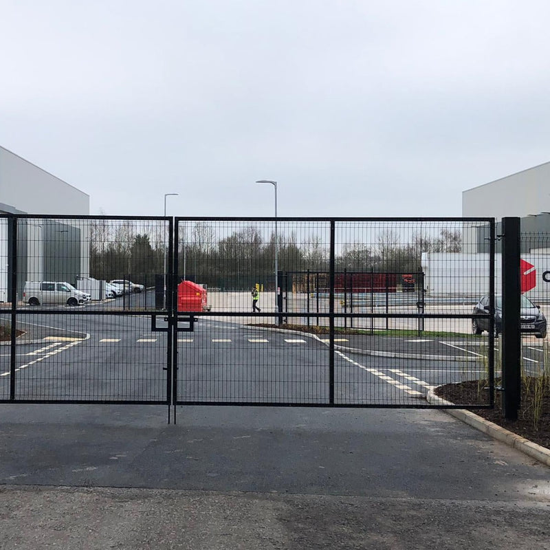 Double Leaf Security Mesh Fencing Gates (WITH POSTS) (Galvanised / PPC)