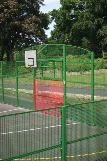 Dual Defence Ball Court Mesh Fencing With 3m Goal End